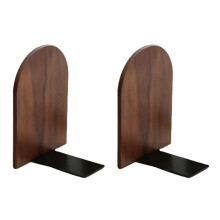 Wooden Bookends Heavy Duty Bookshelf Anti-Slip Bookends(2pcs)