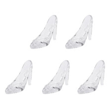 5X Kristal Schoenen Glas Verjaardagscadeau Home Decor Assepoester Schoenen met Hoge Hakken Trouwschoenen Beeldjes Miniaturen Ornament