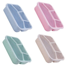 Bento Lunch Box and Snack Containers - 4 Compartments, Durable and Safe Lunch Containers for Adults with Transparent Lid
