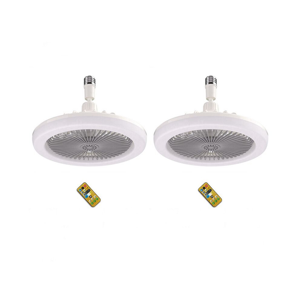 2X Ceiling Fan With Remote Control And 30W Led Lamp Fan Silent Ceiling Fan E27 Converter Base Light/Grey 6031418884665