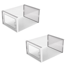 Schoenenopbergdoos, Helder Transparant Schoenenopbergdozen Hard Plastic Stapelbare Organizercontainers Bakken Wit