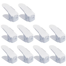 10PCS Double Layer Space Saving Shoe Rack Storage Holder, Non-Slip Shoes Organiser Storage Idea,White