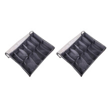 2X Under Bed Shoe Storage Organizer, Foldable Fabric Shoes Container Box with Clear Cover See Through Window Storage Bag