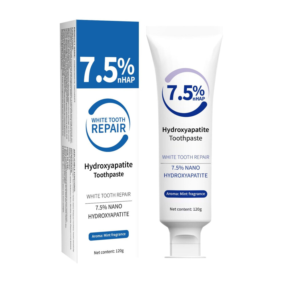 7.5% Nano Hydroxyapatite Toothpaste Fluoride  for Sensitive Teeth Enamel  Gentle Mint Freshness