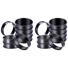 16Pack Crumpet Rings NONSTICK English Muffin Rings 4 Inch - Stainless Steel Double Rolled Tart Rings for Baking