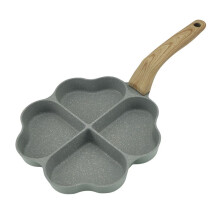 Heart Shape 4 Egg Frying Pan Four Leaf Nonstick Ceramic Egg Pan Egg Poacher Non Stick Aluminum Skillet Green