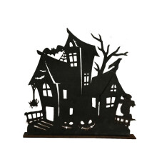 Drewniane Ozdoby na Halloween, Dekoracje, Szkic Sylwetki z Drewna, Dekoracja na Biurko, Nawiedzony , Motyw Halloween