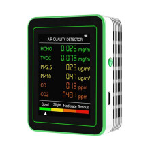 Detektor Jakości Powietrza 6 w 1 Detektor HCHO TVOC CO2 CO PM10 PM2.5 Miernik Gazów Inteligentny Biały