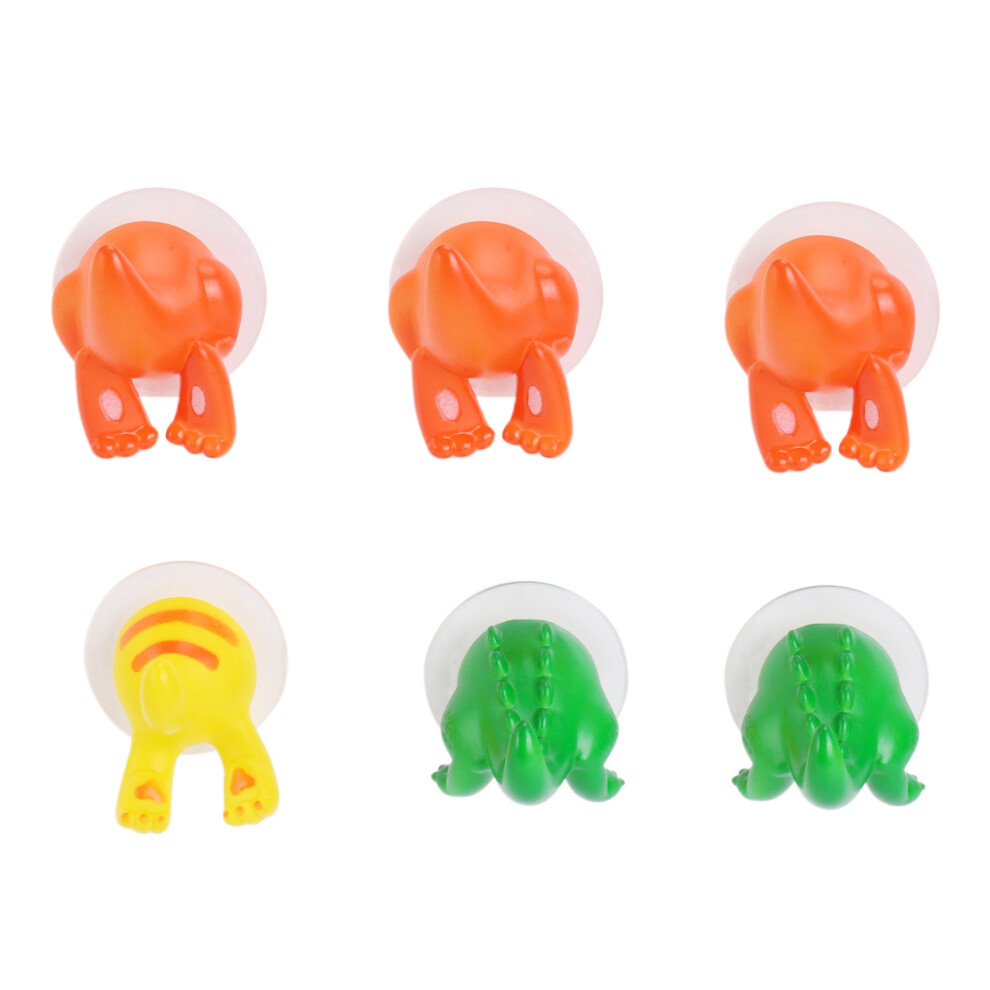 6Pcs/Set Cute Cartoon Animal Tail Strong Sucker Suction Hook Baby Bathroom Key Towel Hanger Holder Hooks Home Kitchen Accessories 6033189789804