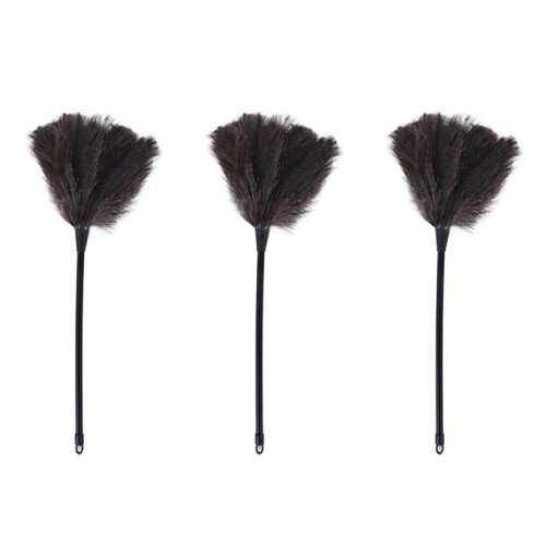 3X Ostrich Duster Feather Dusters with Long Plastic Handle Cleaning Brush Tool Cleaning Duster Household Cleaning Tool