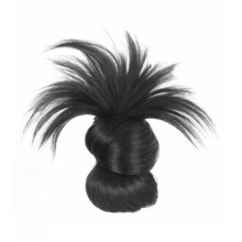 (Natural Black) Feathered Bun Clip - Women\'s Hairpiece for Daily Wear
