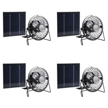 4X Solar Panel Powered Ventilator Fan Portable 5W 4 Inch Greenhouse Solar Exhaust Fan for Office Outdoor