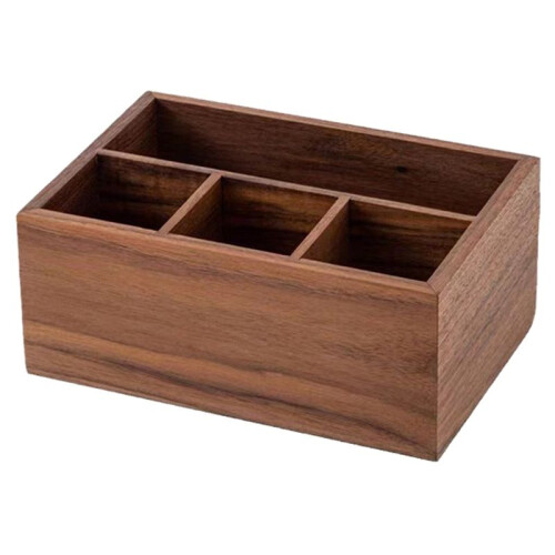 Black Walnut Multifunctional Storage Box Solid Wood Living Room Remote Control Desktop Storage Box Cosmetics Organizer