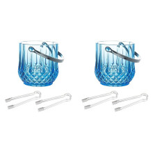 2X Ice Bucket Plastic Ice Bucket with Handle Acrylic Transparent Champagne Beer Wine Ice Bucket for Home -