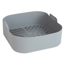 Reusable Airfryer Silicone Basket Oven Baking Tray Fried Pizza Chicken Basket Easy To Clean Air Fryer Liner Grey