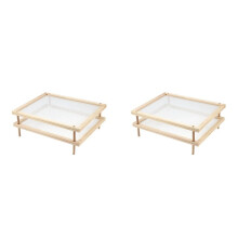 2X Stackable Food Dryer with Net Wooden Pasta Herb Drying Racks Multipurpose 2-Tier Food-Dryer Holder