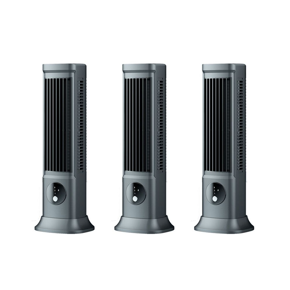 3X Desktop Bladeless Fan, USB Rechargeable Portable Air Conditioner 3 Speeds Silent Table Tower Fan
