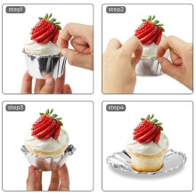 150Pcs Foil Cupcake Cups Disposable Muffin Liners Baking Aluminum Cupcake Tip Pan Ramekin Holders Little Pudding Cups
