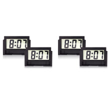 4X Orologio da Cruscotto per Auto Digitale Piccolo con Display LCD e Trasparente un Batteria per Auto, Moto e Camion