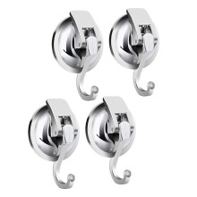 Heavy Duty Vacuum Suction Cup Hooks (4 Pack) for Kitchen Bathroom Restroom Organization