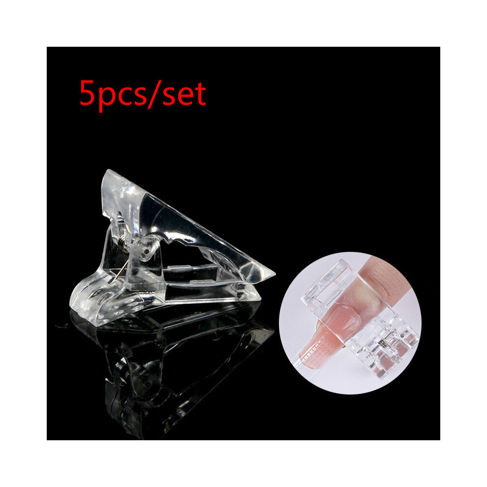 Hue-Grain (Black) 5Pcs Acrylic Nail Tips Builder Tool For Uv Gel Manicure