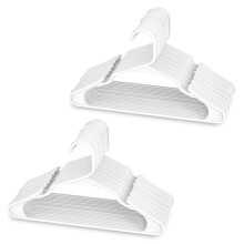 White Plastic Hangers, Plastic Clothes Hangers Perfect for Everyday Standard Use, Clothing Hangers (White, 40 Pack)