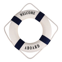 Welcome Aboard Foam Nautical Life Lifebuoy Ring Boat Wall Hanging Home Decoration 50cm