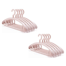 10 Stuks Zware Kunststof Hangers Draaibare Haak Kleerhanger Brede Schouder Antislip Dikke Kleerhanger Roze