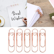 20pcs Rose Gold Iron Pen Clips for Notebooks Stationery, Paper & Book Holder