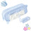 Large Capacity Waterproof Pencil Case with MultiPocket Drawstring Design, Kawaii Blue for Students 1