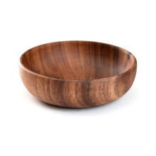Wooden Salad Bowl Round Dessert Displays Serving Trays Fruit Food Salads Snack Soup Bowl for Home Coffee Shop G