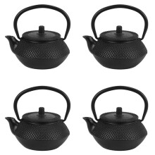 4X ThéIèRe en Fer avec Infuseur en Acier Inoxydable, ThéIèRe en Fonte Japonaise, Thé Oolong, Thé Puer, Bouilloire à Thé 300ML