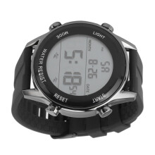 Digitale Sportuhr Wasserdicht 25,5 cm Silikonarmband Schwarz für Männer