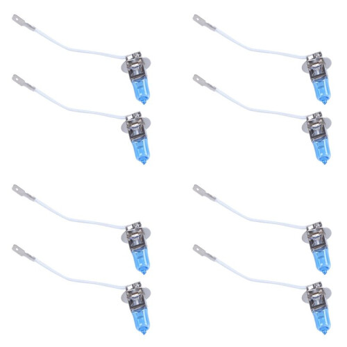 8 Pcs  12V 55W H3 Super White Halogen Car Foglight Light Bulb Lamp