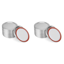 48 Stuks Mason Jar Deksels, Normale Mond Inmaakdeksels, Herbruikbare Split-Type Lekvrije Inmaakdeksels met Siliconen Afdichtringen