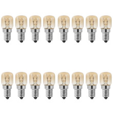 Oven Bulb,16Pcs E14 Oven 15W,Oven Bulb, SES Cap Clear Pac Pygmy Oven Lamp,E14 Resistant  to 300 Celsius Light for Oven