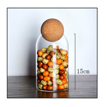 3X 500 ML  Cork Blei Freies Glas mit Deckel Flasche Aufbewahrungs Tank Versiegelte Tee Dosen Getreide Transparente Vorratsgläser