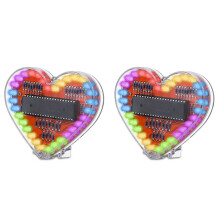 2X Heart Shaped RGB LED Flashing Light Module DIY Electronic Kit Water Lamp Soldering Project Practice