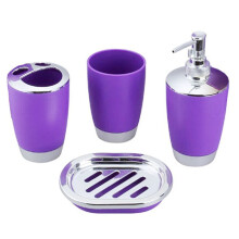 Ensemble D'Accessoires de Salle de Bain 4 Pièces, Ensemble de Bain, Ensemble de Gobelets, Articles de Toilette, Porte-Brosse à Dents, Ensemble de