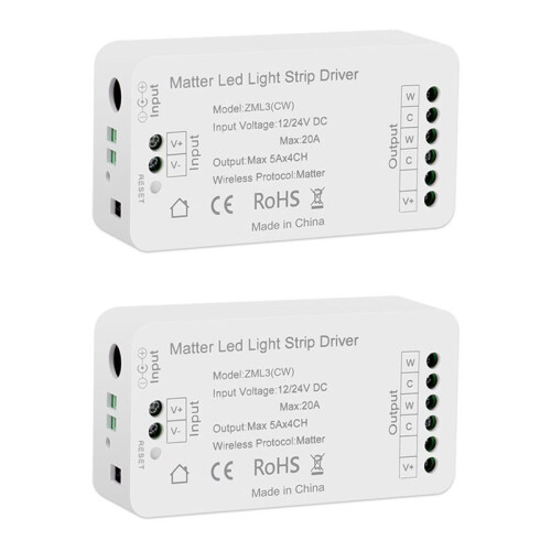 2X Matter Wifi LED Strip Light Controller CW Controller LED Strip Bixb/Siri/for  Home/for Alexa Control Support