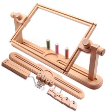 Adjustable Wooden Embroidery Stand with 360 Rotating Holder, Hands Cross Stitch Frame for DIY Sewing Crafts