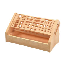 Wood Screwdriver Organizer Rack with SpaceSaving Design, Stable Wooden Base for Workshop and DIY