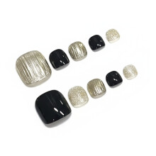 (J 1) Glossy Cat\'s Eye Press On Nails - 10Pcs Salon Style