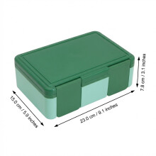 (1450ml Green) Kids Bento Box - Microwave Safe & Sealable