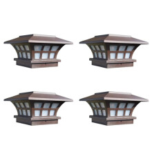 4X Solar Post Lamp Outdoor Waterproof Column Light for Garden Wall Lamp Garden Fence Landscape Lamp for Gate Garden
