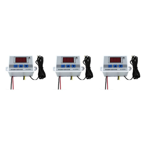 3X XH-W3002 220V Digital LED Temperature Controller 10A Thermostat Control  Probe with Waterproof Sensor W3002