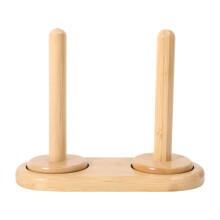 Wooden Yarn Holder with Dual Spool Feed and Rotating Stand for Knitting Crochet and Sewing
