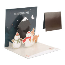 3D-Weihnachtsgrußkarte mit Umschlagaufkleber für Feiertage und Feierlichkeiten