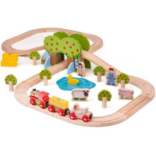 Circuit Treno Ferme Bois - Bigjigs Rail - Paesaggio campagna - 44 pezzi - Interno