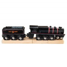 Replica di locomotiva in legno - BIGJIGS - Black 5 - Colore Nero - Accoppiamenti magnetici